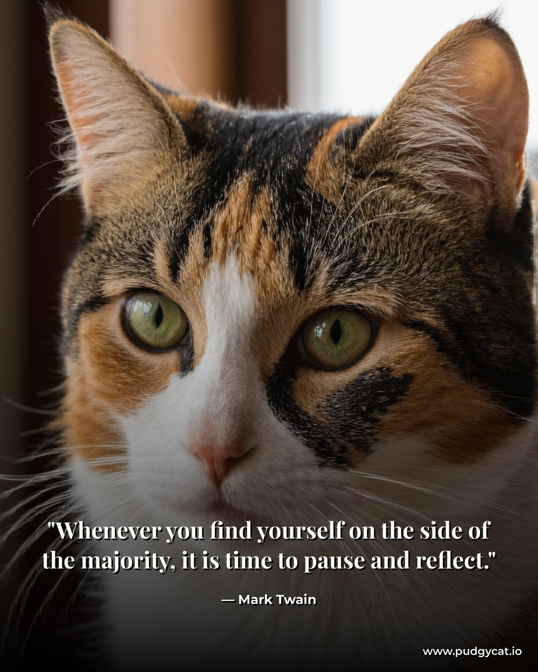 Whenever you find yourself on the side of the majority, it is time to pause and reflect. Mark Twain