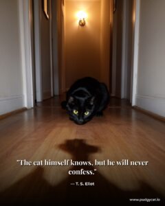 The cat himself knows, but he will never confess. T. S. Eliot