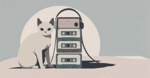 Cassette tape comeback illustration with cat and Walkman, retro music revival 2026
