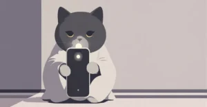 Does Dark Mode Save Battery? The OLED Truth Backed by Purdue Research 2 Illustration of a cat using a phone in dark mode showing OLED battery savings