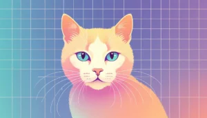 How AI Learned to Recognize Cats: The Google Brain Cat Experiment 2 Illustration of a cat's face over a colored grid.