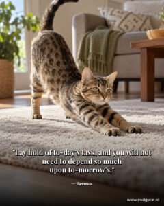 Lay hold of to-day’s task, and you will not need to depend so much upon to-morrow’s. Seneca