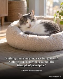 Nothing can bring you peace but yourself. Nothing can bring you peace but the triumph of principles. Ralph Waldo Emerson