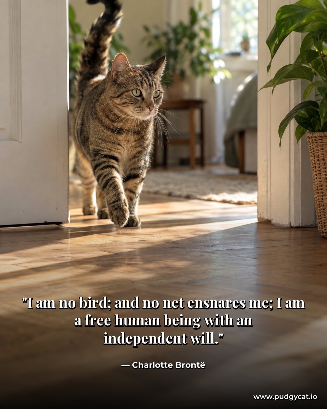 I am no bird; and no net ensnares me; I am a free human being with an independent will. Charlotte Brontë