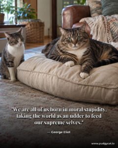 We are all of us born in moral stupidity, taking the world as an udder to feed our supreme selves. George Eliot
