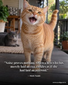 Noise proves nothing. Often a hen who has merely laid an egg cackles as if she had laid an asteroid. Mark Twain