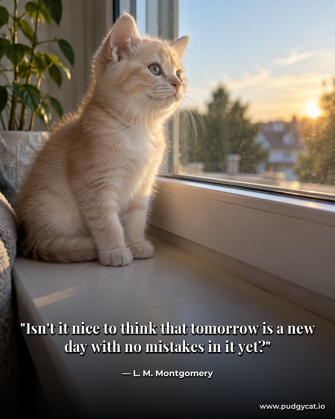 Isn't it nice to think that tomorrow is a new day with no mistakes in it yet? L. M. Montgomery